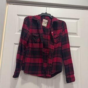 Plaid Flannel Shirt in Red and Black